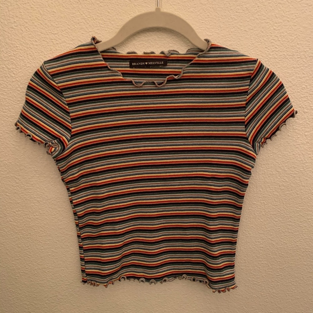 Striped ribbed crop top